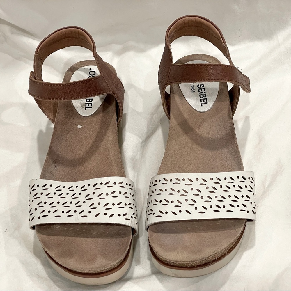 Josef Seibel Brown and White Women's Sandals